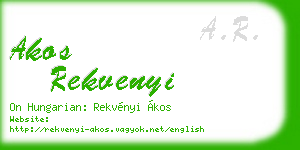 akos rekvenyi business card